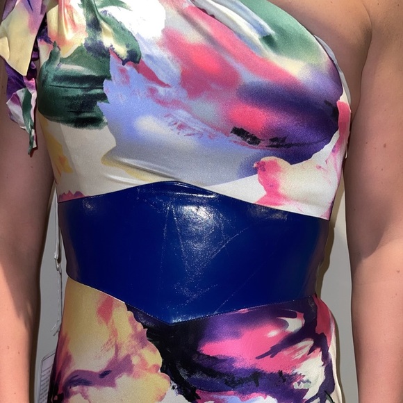 Jovani One Shoulder Floral Gown - Picture 5 of 9